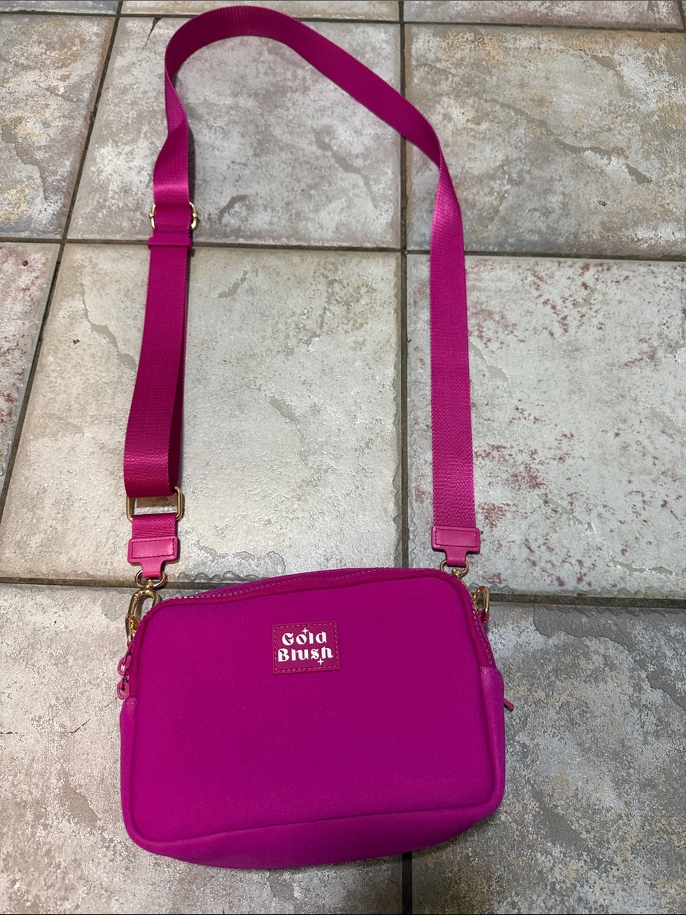 Gold Blush Bestie Bag Fuchsia Crossbody Bag